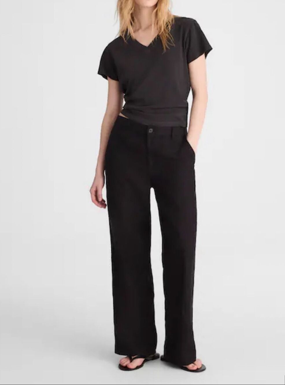 Madewell Wide Leg Pants | Black in 8